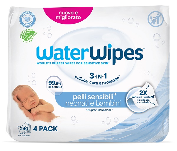 WATERWIPES BIO 4 X 60 PEZZI - Farmastop