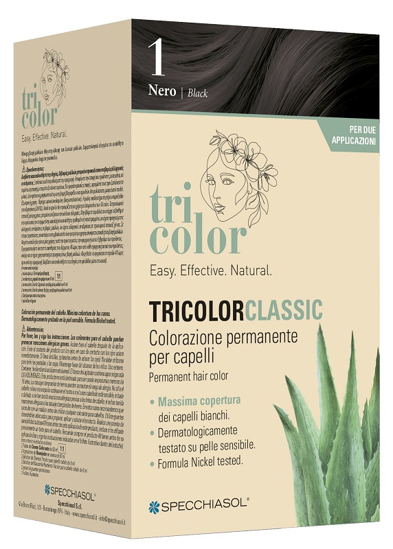 TRICOLOR CLASSIC 1 NERO 2 TUBI 50 ML + 2 SHAKER 50 ML + 4 BUSTINE 8 ML - Farmastop