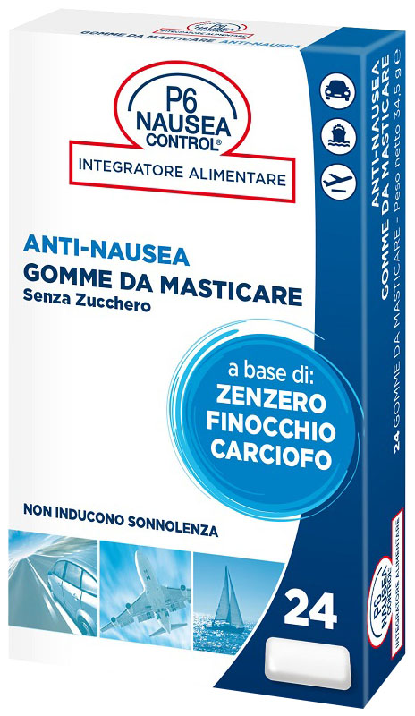 P6 NAUSEA CONTROL 24 GOMME DA MASTICARE SENZA ZUCCHERO - Farmastop