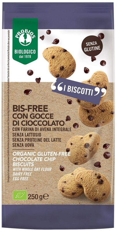 PROBIOS BISCOTTI BISFREE GOCCE DI CIOCCOLATO 250 G - Farmastop