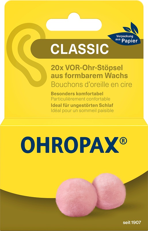OHROPAX CLASSIC TAPPI AURICOLARI CERA OVATTA 20 PEZZI - Farmastop