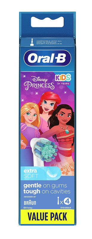 ORALB KIDS PRINCESS TESTINE SPAZZOLINO ELETTRICO 4 PEZZI - Farmastop