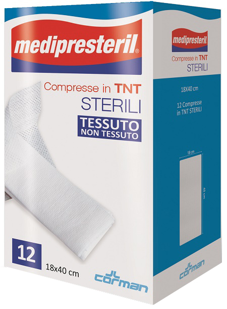 COMPRESSE STERILI TNT MEDIPRESTERIL 18X40 CM 12 PEZZI - Farmastop