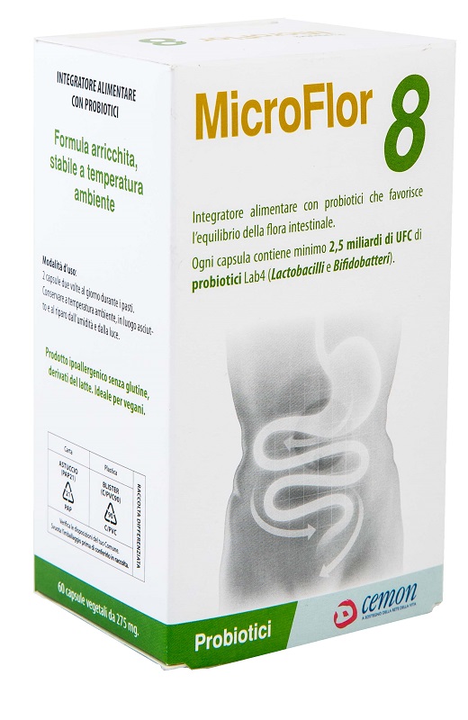 MICROFLOR 8 60 CAPSULE VEGETALI NO FRIGO - Farmastop