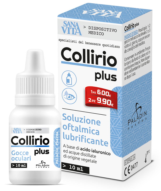 GOCCE OCULARI SANAVITA COLLIRIO PLUS 10 ML - Farmastop