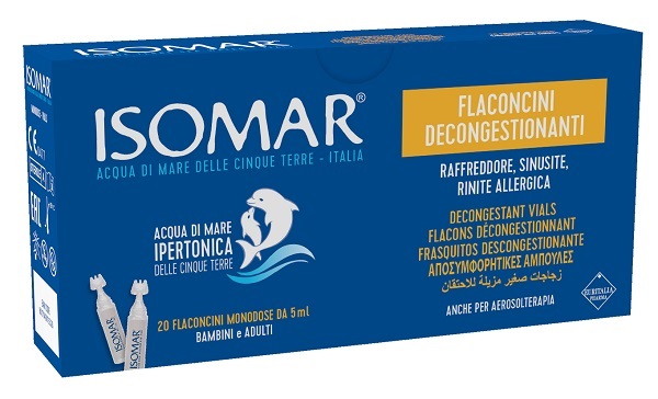ISOMAR FLACONCINI DECONGESTIONANTI SOLUZIONE IPERTONICA 20 FLACONCINI 5 ML - Farmastop