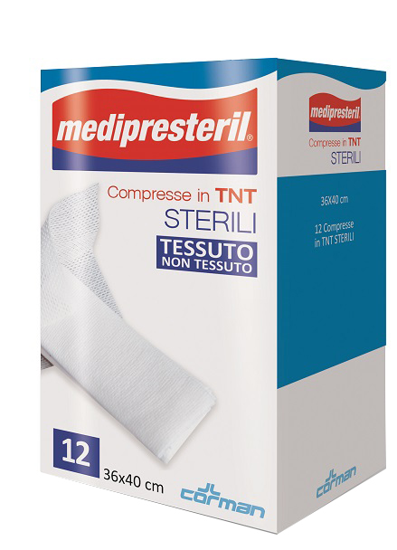 GARZA COMPRESSA MEDIPRESTERIL TNT 36X40CM 12 PEZZI - Farmastop