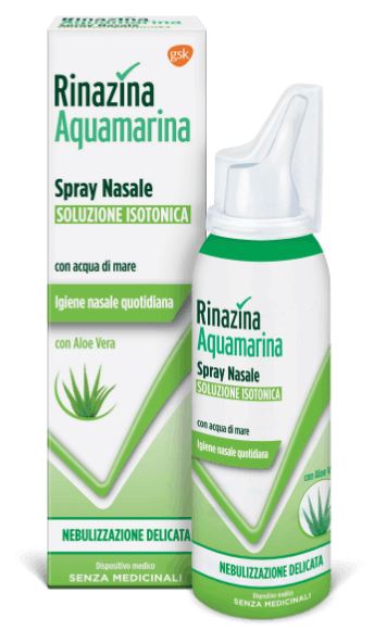 RINAZINA AQUAMARINA FAMILY SPRAY NASALE ISOTONICO DELICATO 100 ML - Farmastop