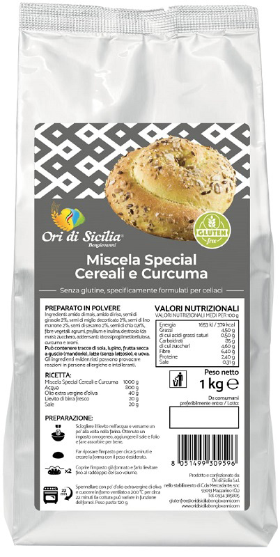 ORI DI SICILIA MIX CEREALI E CURCUMA 1 KG - Farmastop