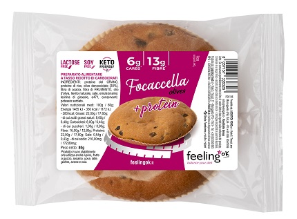 FEELING OK FOCACCELLA OLIVES 80 G - Farmastop
