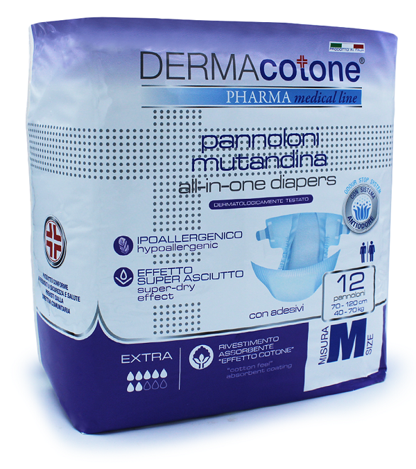 PANNOLONE MUTANDINA PER INCONTINENZA DERMACOTONE M 12 PEZZI - Farmastop