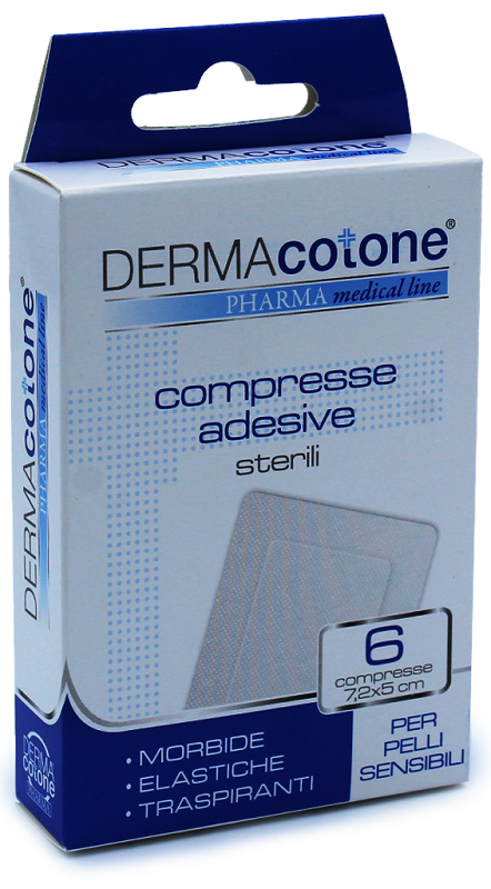 COMPRESSA ADESIVA DERMACOTONE 7,2X5 CM 6 PEZZI - Farmastop