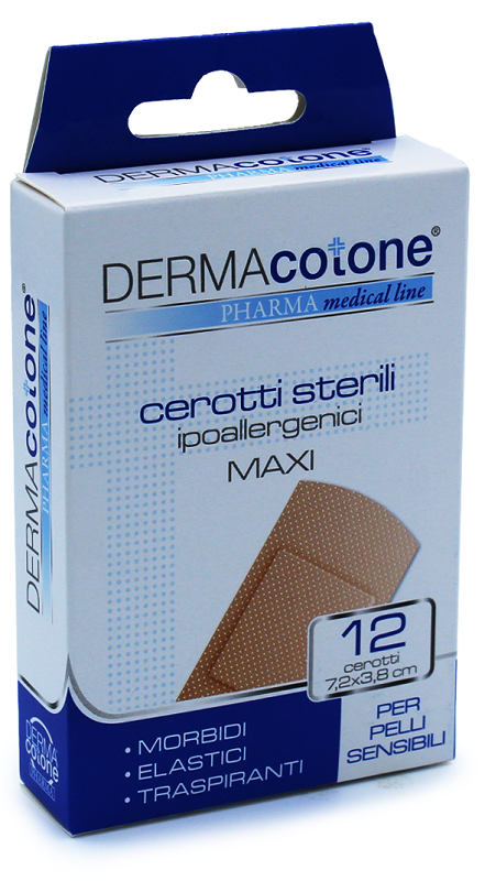 CEROTTO IPOALLERGENICO DERMACOTONE MAXI 7,2X3,8CM 12 PEZZI - Farmastop