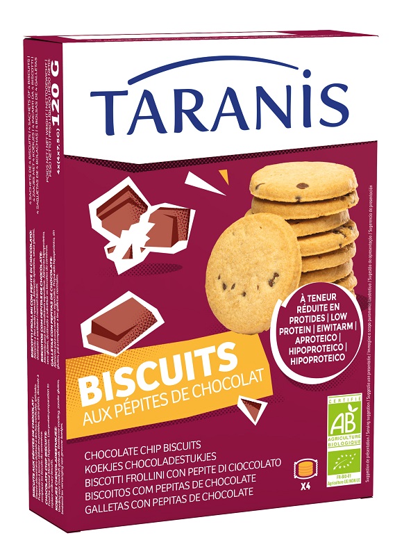 TARANIS BISCOTTI FROLLINI CON PEPITE DI CIOCCOLATO 120 G - Farmastop