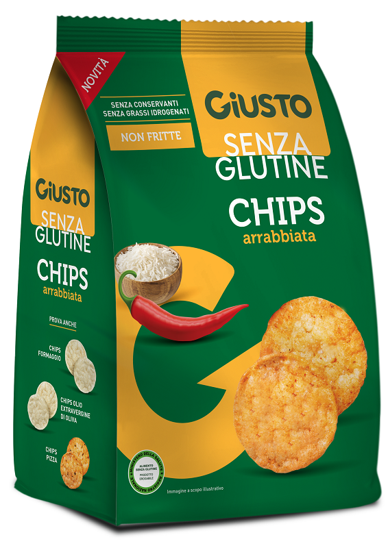 GIUSTO SENZA GLUTINE CHIPS ARRABBIATA 40 G - Farmastop