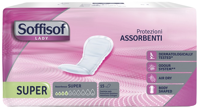 PANNOLONE PER INCONTINENZA SOFFISOF LADY AIR DRY SUPER 15 PEZZI - Farmastop