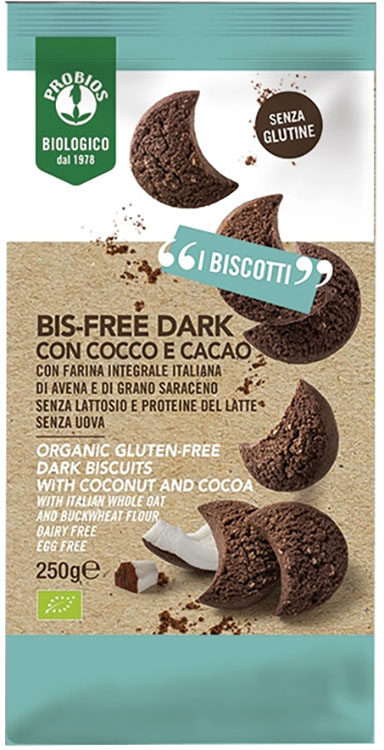 PROBIOS BIO BIS-FREE DARK CON COCCO E CACAO 250 G - Farmastop