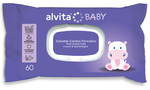 ALVITA BABY SALVIETTE PURE WATER 60 PEZZI - Farmastop