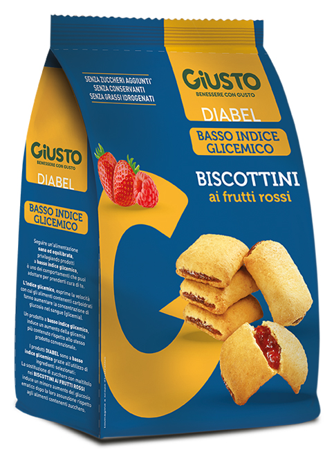 GIUSTO DIABEL BISCOTTINI FRUTTI ROSSI 250 G - Farmastop