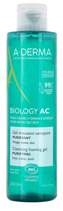 ADERMA BIOLOGY AC GEL DETERGENTE SCHIUMOGENO PURIFICANTE 200 ML - Farmastop