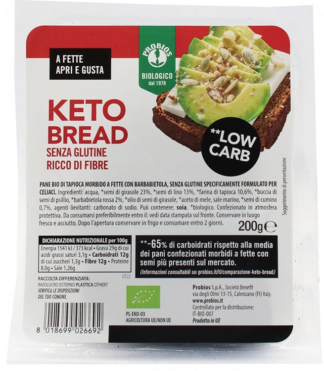 PROBIOS KETO BREAD SENZA GLUTINE 200 G - Farmastop