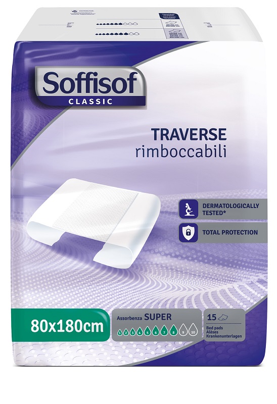 TRAVERSA PER INCONTINENZA SOFFISOF CLASSIC 8 GOCCE 80 X 180 15 PEZZI - Farmastop