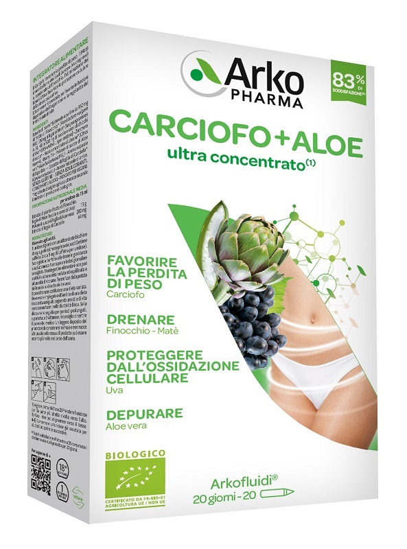 ARKOFLUIDI CARCIOFO+ALOE VERA 20 FLACONCINI 200 G - Farmastop
