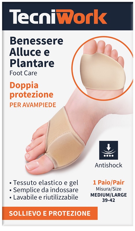 CUSCINETTO DOPPIA PROTEZIONE ALLUCE E PLANTARE M/L 1 PAIO - Farmastop