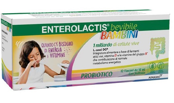 ENTEROLACTIS BAMBINI BEVIBILE 12 FLACONI DA 10 ML - Farmastop