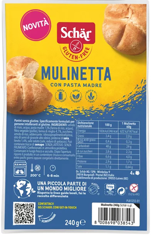 SCHAR MULINETTA 4 PEZZI DA 60 G - Farmastop