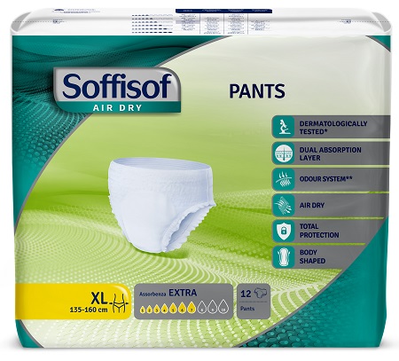 PANNOLONE SOFFISOF AIR DRY PANTS EXTRA EXTRA LARGE 12 PEZZI - Farmastop