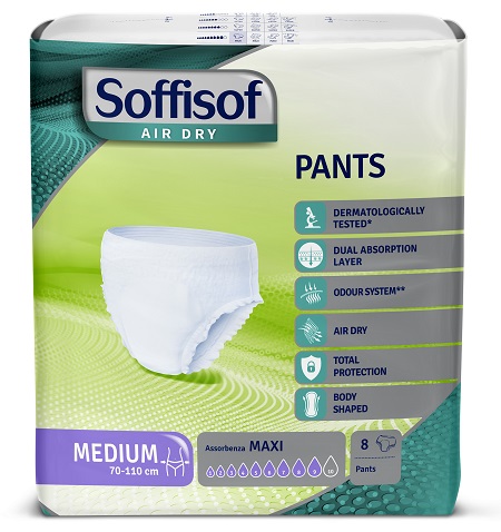PANNOLONE SOFFISOF AIR DRY PANTS MAXI MEDIUM 8 PEZZI - Farmastop