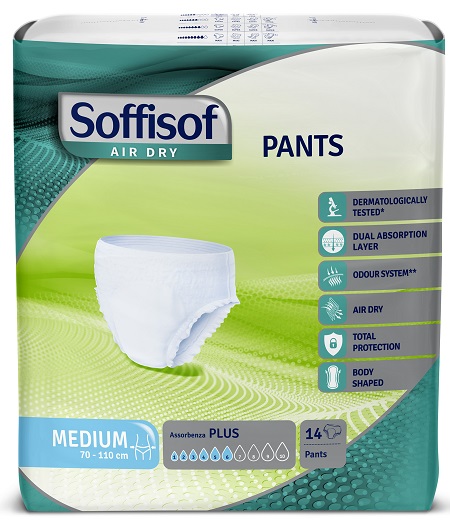 PANNOLONE SOFFISOF AIR DRY PANTS PLUS MEDIUM 14 PEZZI - Farmastop