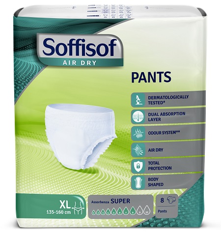 PANNOLONE SOFFISOF AIR DRY PANTS SUPER EXTRALARGE 8 PEZZI - Farmastop
