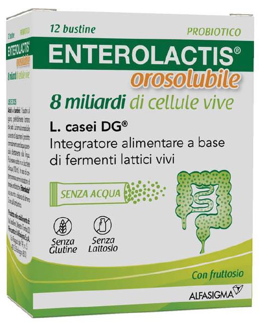 ENTEROLACTIS OROSOLUBILE 12 BUSTINE 8 MILIARDI DI CELLULE VIVE - Farmastop