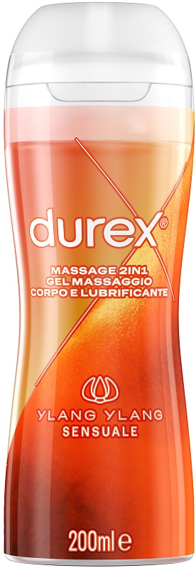 DUREX MASSAGE 2 IN 1 GEL MASSAGGIO CORPO E LUBRIFICANTE YLANG YLANG 200 ML - Farmastop