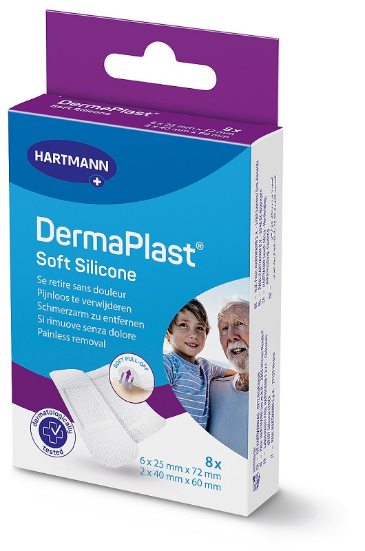 DERMAPLAST SOFT SILICONE CEROTTO 2 FORMATI 8 PEZZI - Farmastop
