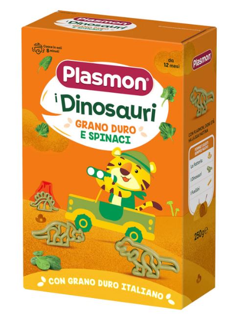 PLASMON PASTA DINOSAURI E SPINACI 250 G - Farmastop