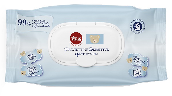 TRUDI BABY CARE SALVIETTINE SENSITIVE 64 PEZZI - Farmastop