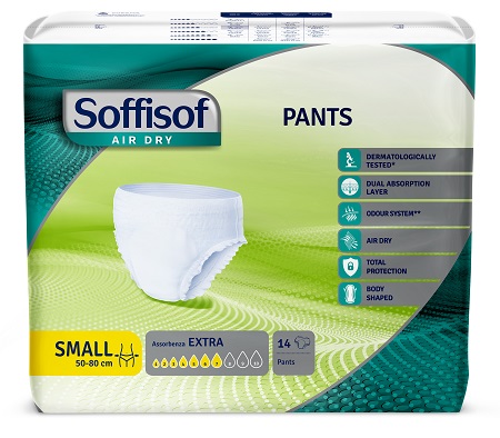 PANNOLONE PER INCONTINENZA SOFFISOF PULL UP AIR DRY SMALL 14 PEZZI - Farmastop