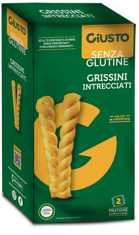 GIUSTO SENZA GLUTINE INTRECCIATI GRISSINI 150 G - Farmastop