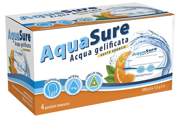 AQUASURE ACQUA GELIFICATA ARANCIA EDULCORATA MULTIPACK 4 PEZZI DA 125 G - Farmastop
