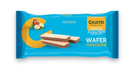 GIUSTO SENZA ZUCCHERO WAFERS NOCCIOLA 150 G - Farmastop