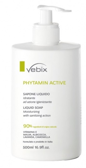 VEBIX PHYTAMIN ACTIVE SAPONE LIQUIDO IDRATANTE 500 ML - Farmastop