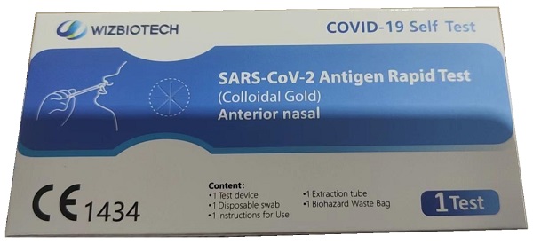 TEST ANTIGENICO RAPIDO COVID-19 WIZBIOTECH AUTODIAGNOSTICO RILEVAZIONE QUALITATIVA ANTIGENE SARS-COV-2 IN TAMPONI NASALI - Farmastop