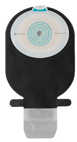 SACCA ILEOSTOMIA SENSURA MIO PIANO RIVESTIMENTO NERO APERTURA ISPEZIONABILE MIDI W/W FORO RITAGLIABILE 10-45 30 PEZZI - Farmastop