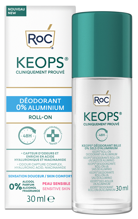 ROC KEOPS DEODORANT ROLL ON 0% ALUMINIUM 30 ML - Farmastop