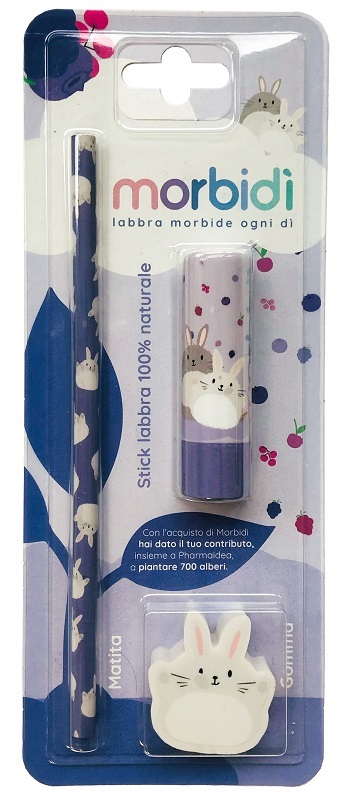 MORBIDI' KIT DISEGNO FRUTTI DI BOSCO STICK LABBRA + MATITA + GOMMA DA CANCELLARE - Farmastop
