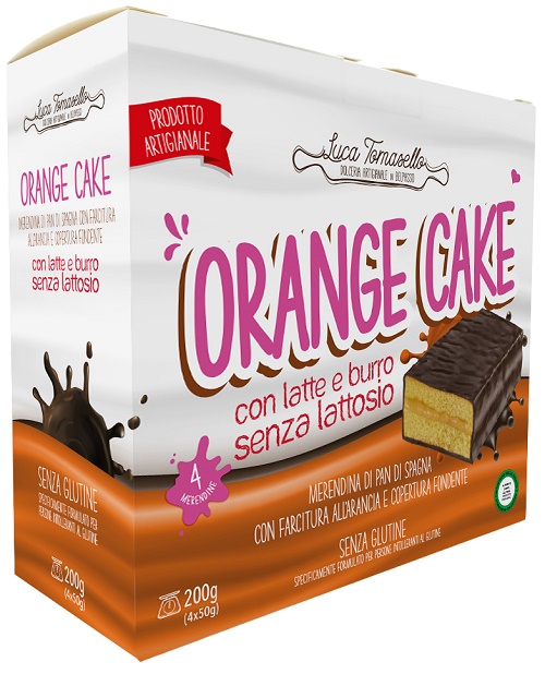 ORANGE CAKE MERENDINA ALL'ARANCIA CON COPERTURA DI CIOCCOLATO FONDENTE 4X50G - Farmastop