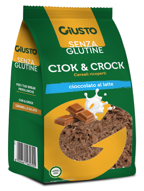 GIUSTO SENZA GLUTINE CIOK&CROCK CEREALI RICOPERTI DI CIOCCOLATO AL LATTE 125 G - Farmastop